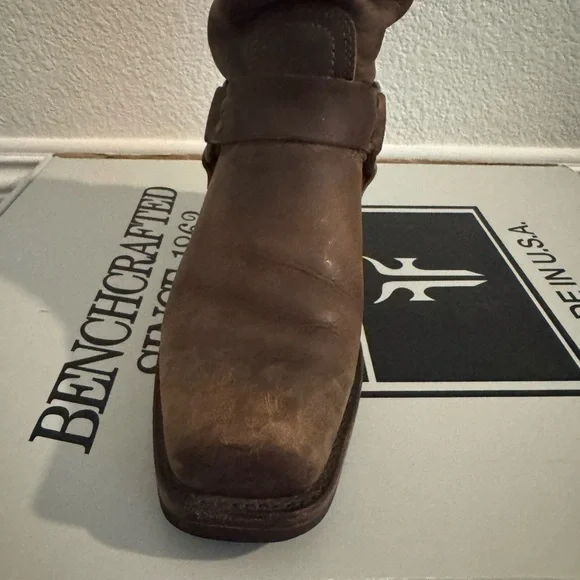 Tan Frye Harness Leather Boots - Picture 11 of 14